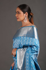 Blue Silk Zari SareeIMG_9482