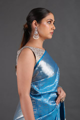 Blue Silk Zari SareeIMG_9483