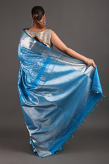 Blue Silk Zari SareeIMG_9490