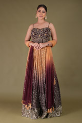 Brown Ombre Corset LehengaDSC04339