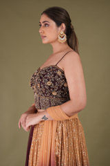 Brown Ombre Corset LehengaDSC04344