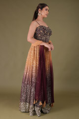 Brown Ombre Corset LehengaDSC04345