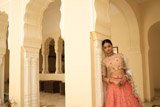 Coral Mysore Silk LehengaDSC03373