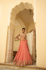 Coral Mysore Silk LehengaDSC03391