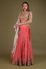 Coral Mysore Silk LehengaDSC03634