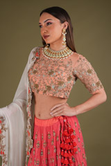 Coral Mysore Silk LehengaDSC03639