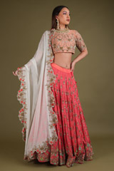 Coral Mysore Silk LehengaDSC03643