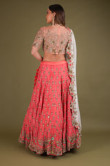 Coral Mysore Silk LehengaDSC03649