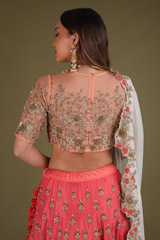 Coral Mysore Silk LehengaDSC03651