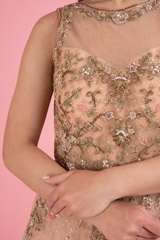 Nude Peach Flared GownDSC02897