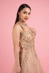 Nude Peach Flared GownDSC02899