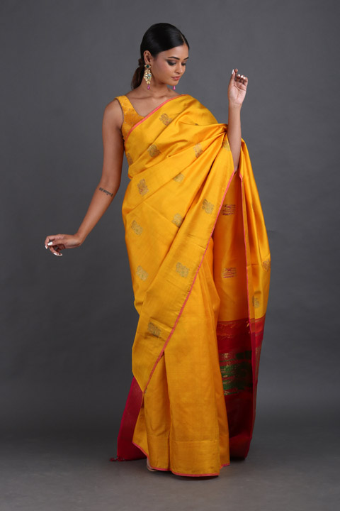 Yellow Silk Saree