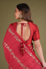 Red Zari Work SareeDSC03892