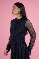 Split Neck Pleated GownDSC02932