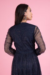 Split Neck Pleated GownDSC02938