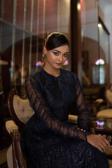 Split Neck Pleated GownDSC07879