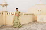 Pista Green Sequin Satin Lehenga SetDSC02603