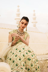 Pista Green Sequin Satin Lehenga SetDSC02612