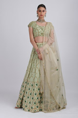 Pista Green Sequin Satin Lehenga SetIMG_3080