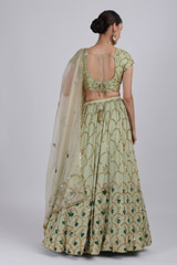 Pista Green Sequin Satin Lehenga SetIMG_3108