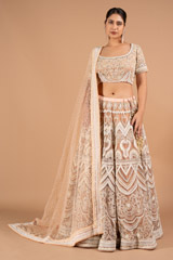 Peach Embroidered LehengaDSC02243