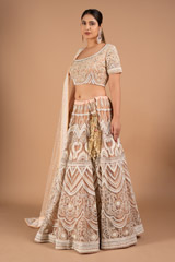 Peach Embroidered LehengaDSC02246