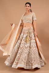 Peach Embroidered LehengaDSC02249