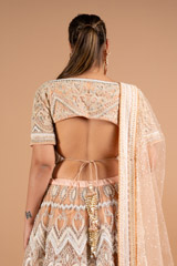 Peach Embroidered LehengaDSC02250