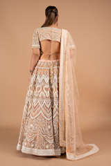 Peach Embroidered LehengaDSC02251