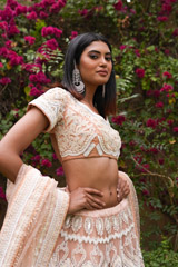 Peach Embroidered LehengaDSC05698