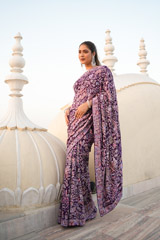 Purple Cheena Cheeni Embroidery SareeDSC07164