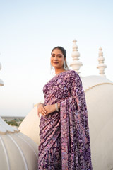 Purple Cheena Cheeni Embroidery SareeDSC07168