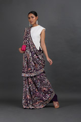 Purple Cheena Cheeni Embroidery SareeIMG_5707