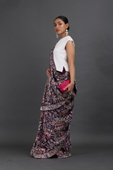 Purple Cheena Cheeni Embroidery SareeIMG_5715