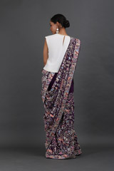 Purple Cheena Cheeni Embroidery SareeIMG_5717