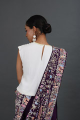 Purple Cheena Cheeni Embroidery SareeIMG_5718