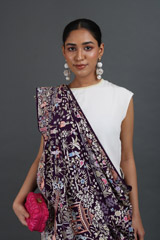 Purple Cheena Cheeni Embroidery SareeIMG_5720