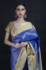 Navy Blue Silk Saree_MG_9336
