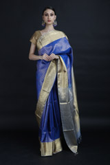 Navy Blue Silk Saree