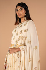 Cream Kalidar Cape GownDSC00004