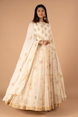 Cream Kalidar Cape Gown