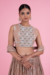 Beige Ambi Paisley Lehenga SetDSC02940