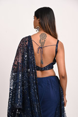 Blue Sequinned SareeDSC_3182