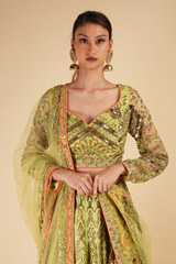 Green Silk Chanderi Lehenga SetDSC00193