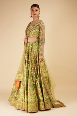 Green Silk Chanderi Lehenga SetDSC00197