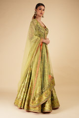 Green Silk Chanderi Lehenga SetDSC00199