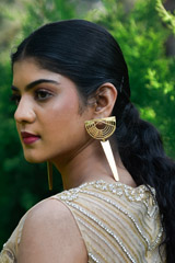 Weaved Ball Chain Semi Circle Earring_DSC8862