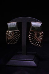 Fan Motif Semi Circle Earring