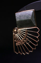 Fan Motif Semi Circle Earring