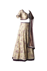 Cream Floral Embroidered Lehenga Set2